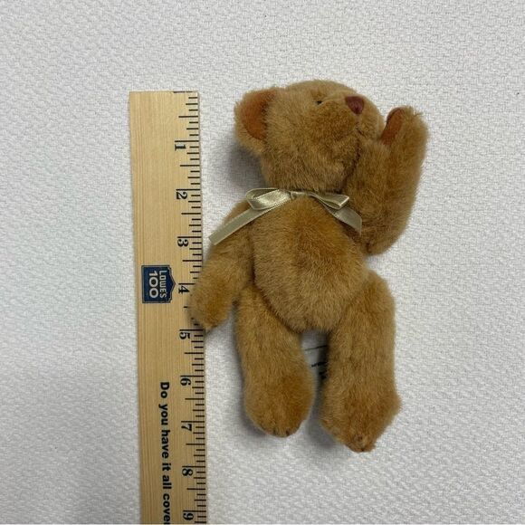Russ Berrie & Co. Teddy Bear Light Brown Jointed Posable 7 1/2 Inches - Picture 2 of 5